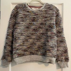 Very Rare Ellie Mae Wool Cashmere Colorful Knit Pom Sweater Made in Canada Sz S